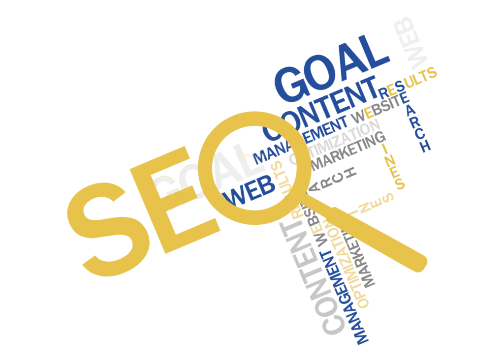 Ilustración conceptual de estrategias de optimización SEO, destacando la búsqueda y análisis de datos para mejorar la visibilidad online en Caldes de Montbui.